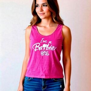Hot Pink Barbie Graphic Tank Top